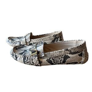 Cole Haan Driving Loafers Women's Size 7 Snakeskin Embossed Leather Slip On
